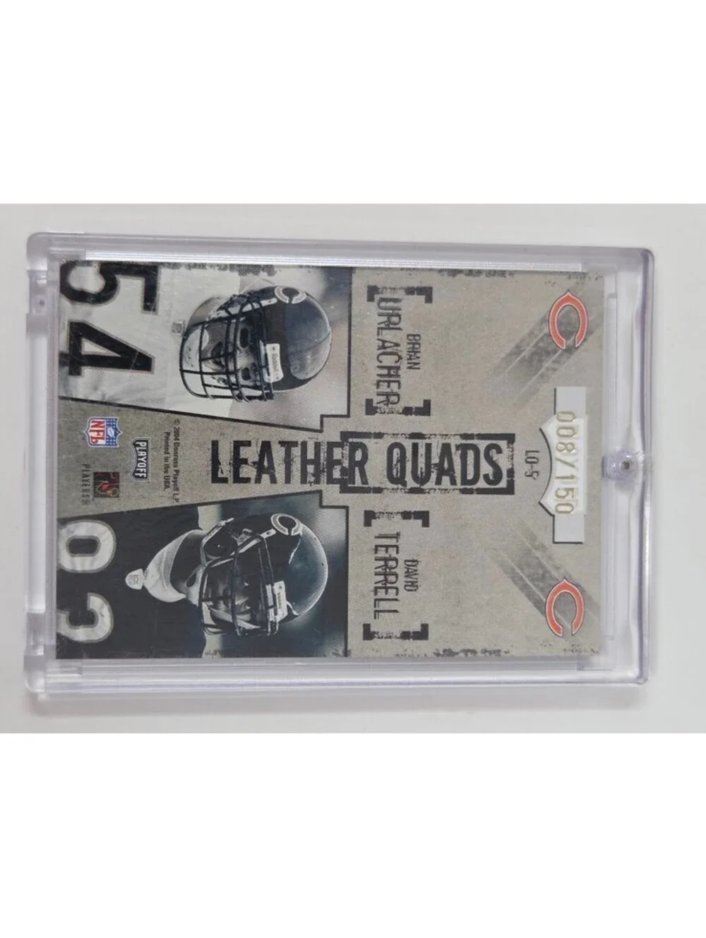 2004 Playoff Honors Bears Leather Quads Jersey Card 008 150 Holder
